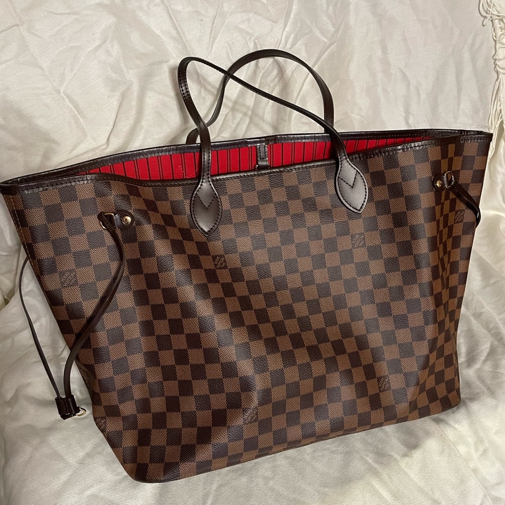 LV Never Full GM Damier Ebene large.  Authentic with receipt shown.